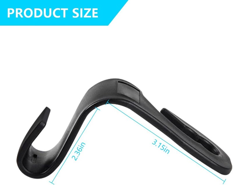 Mandark 2PCS Car Seat Headrest Hooks, Cute Bow Vehicle Hooks for Purses and Bags, Automotive Purse Hook Hanger Interior Decoration Accessories, Universal for SUV, Sedan, Truck (Black/White Line) - Image 2